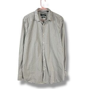 Kenneth Cole Slim Fit Men's Button Down XL X Large Geometric Print